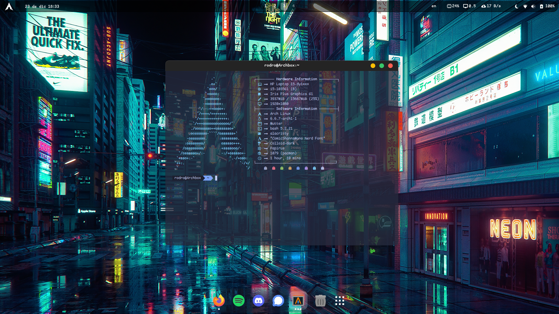 Arch desktop for now